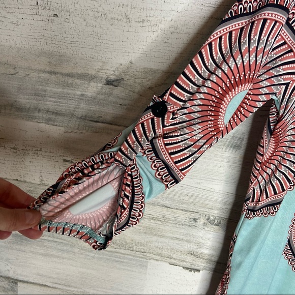 Beautiful Textured High Low 3/4 Sleeve Top - Picture 3 of 3